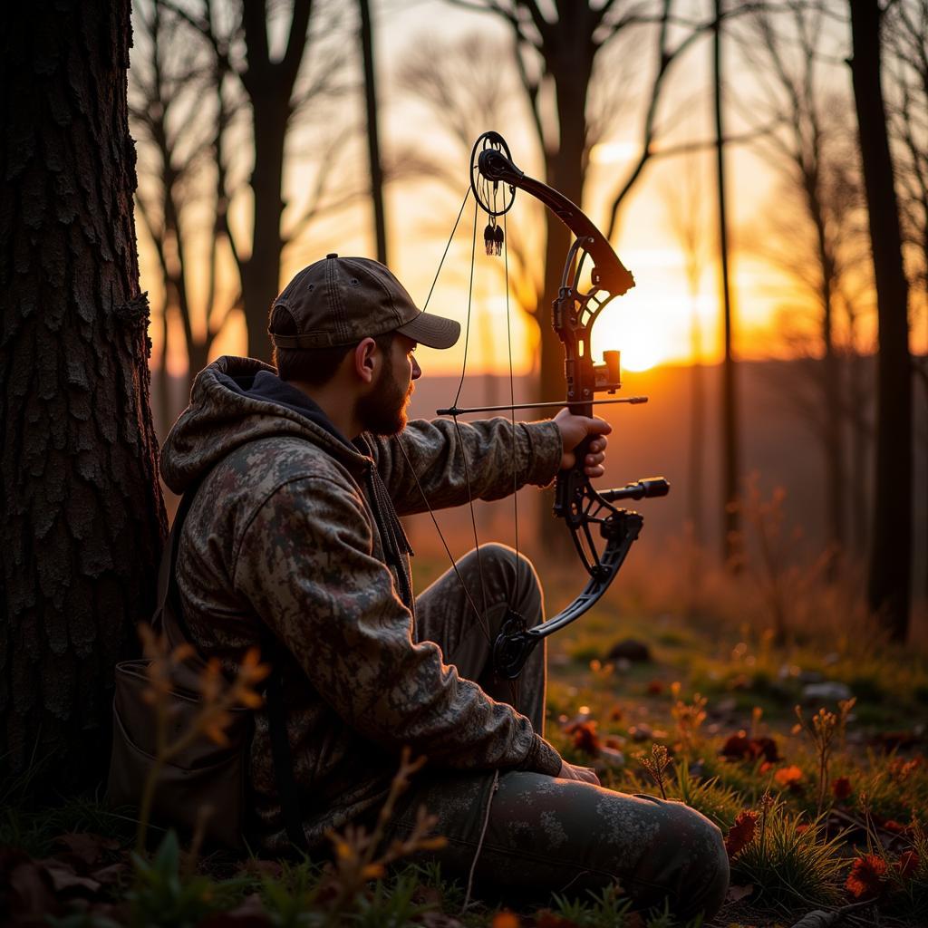 Hunter with Bow and Arrow During Elk Season