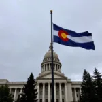 Colorado flag at half-staff