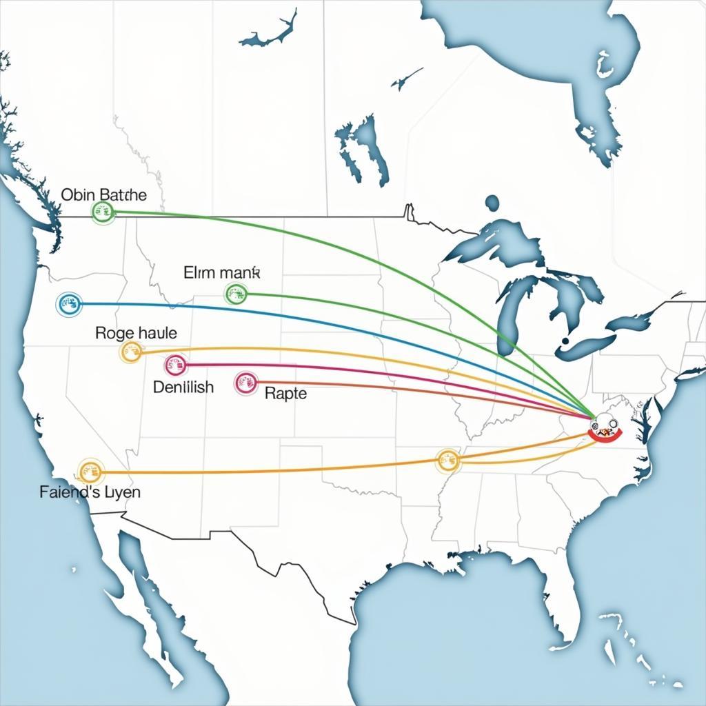 Map of Flight Routes to Colorado