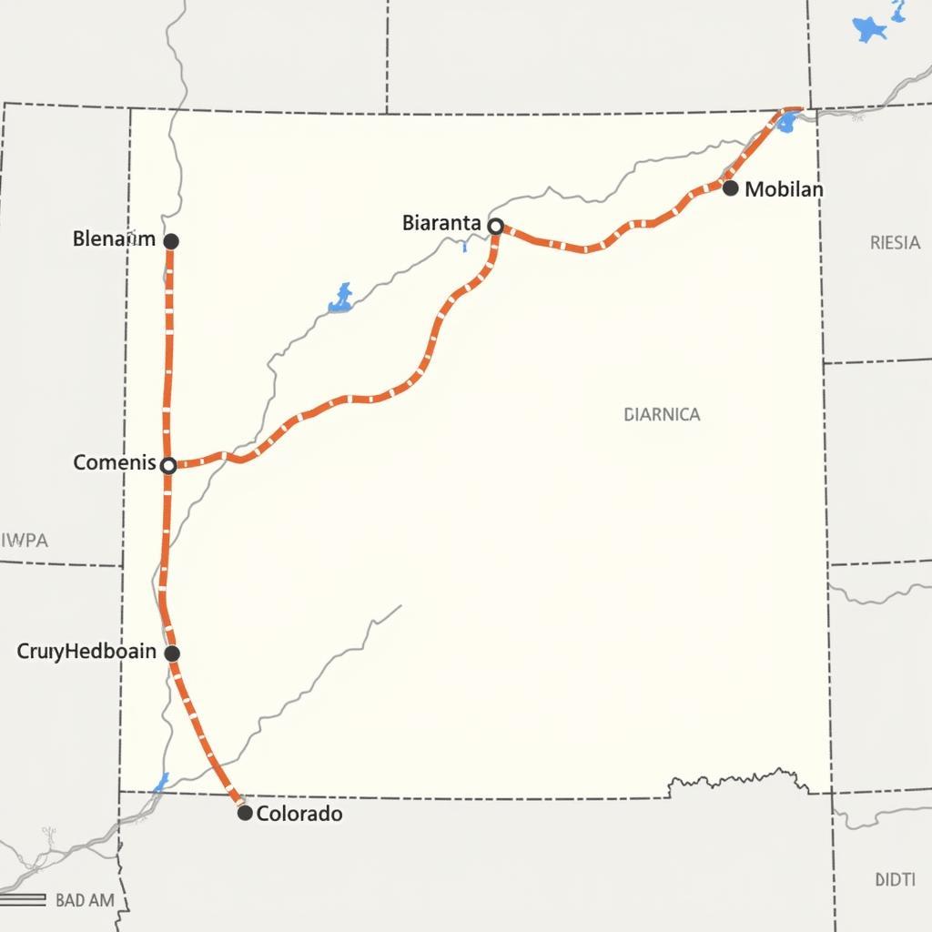 Map of Colorado and South Dakota