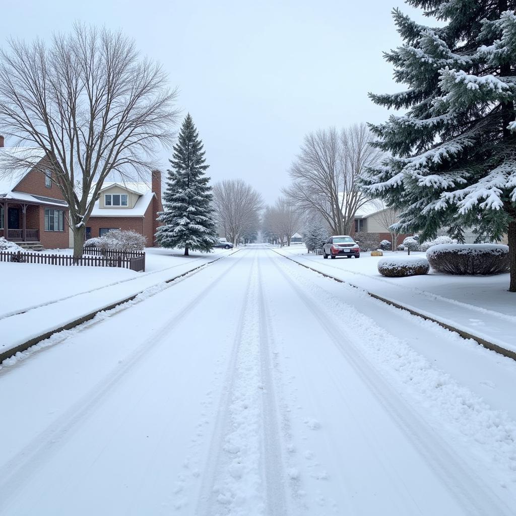 Snowy Street in Colorado Springs