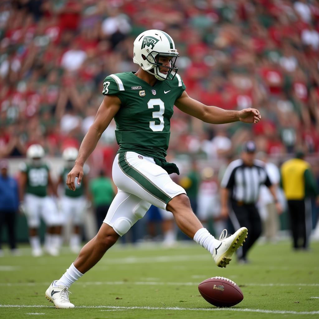 Colorado State Football Kicker in Action