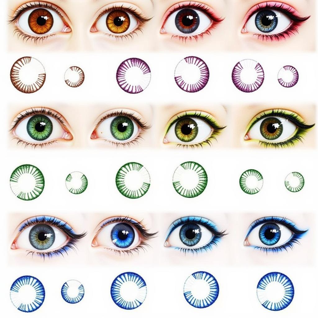 Variety of colored contacts for different looks