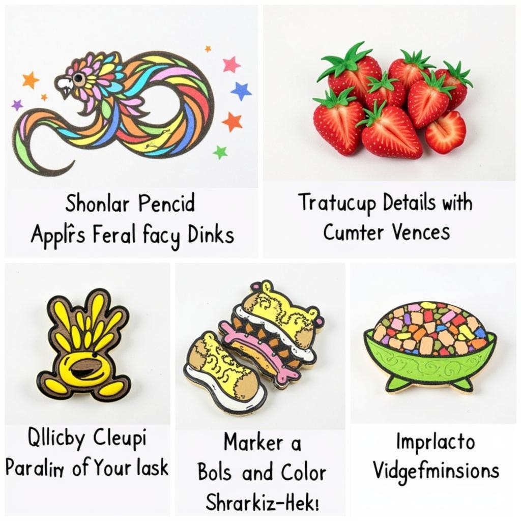 Shrinky Dinks colored with different mediums