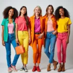 Diverse Age Groups Embracing Colorful Clothing Trends