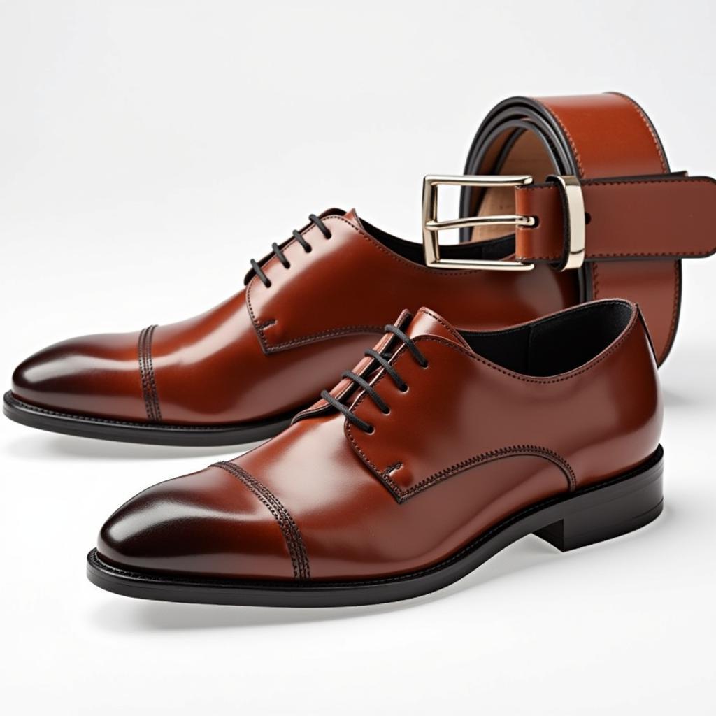 Elegant men's accessories in cordovan color