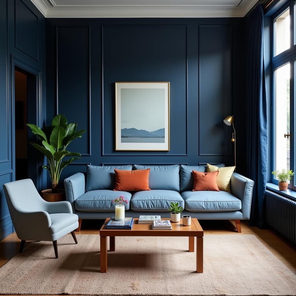 Dark Blue Living Room