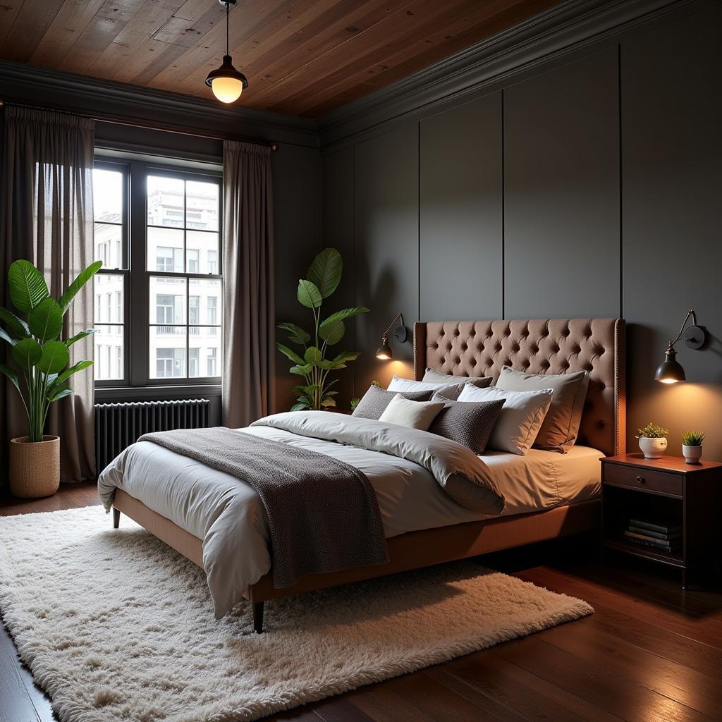 Bedroom with Dark Hardwood Floors