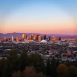 Denver sunset skyline