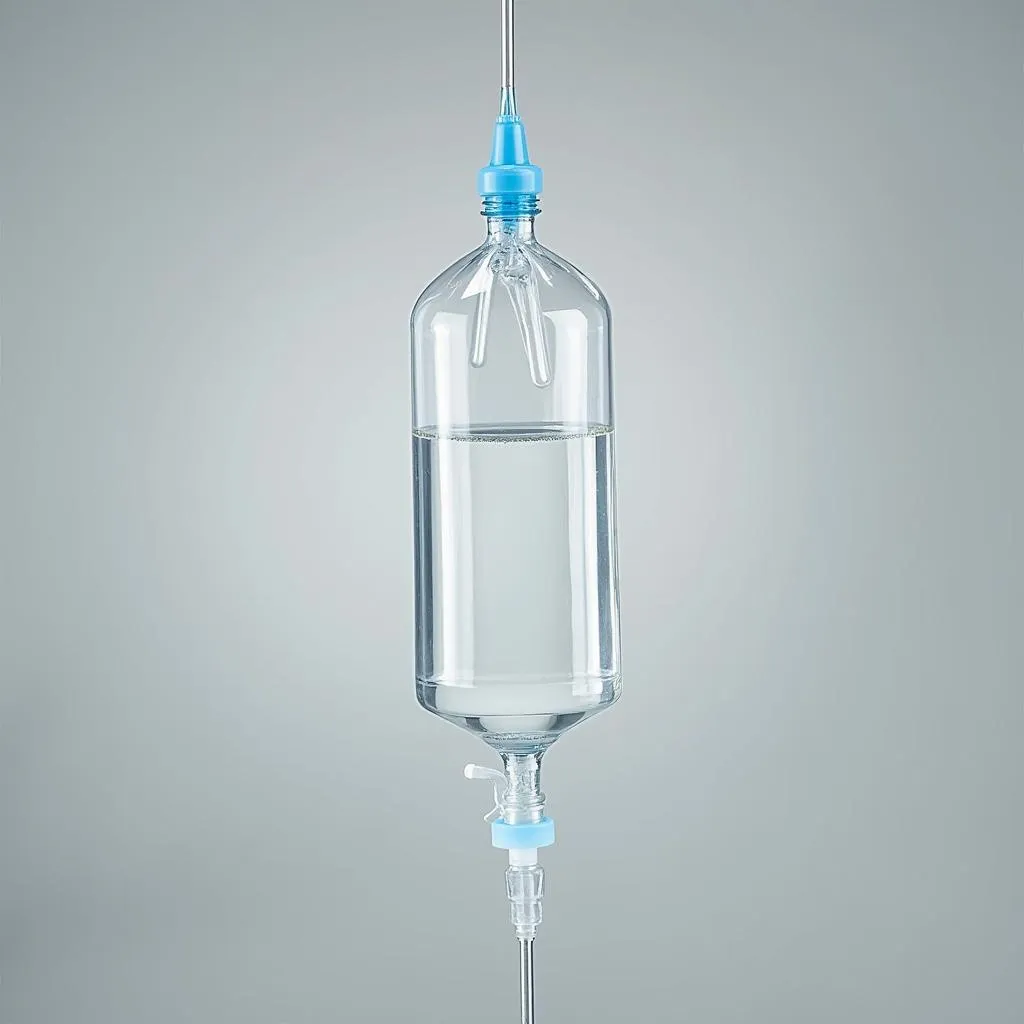 Clear IV bag containing Dextrose 5% solution