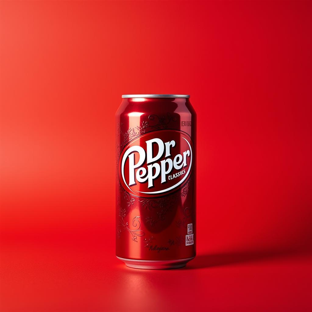 Close-up of a Dr Pepper can