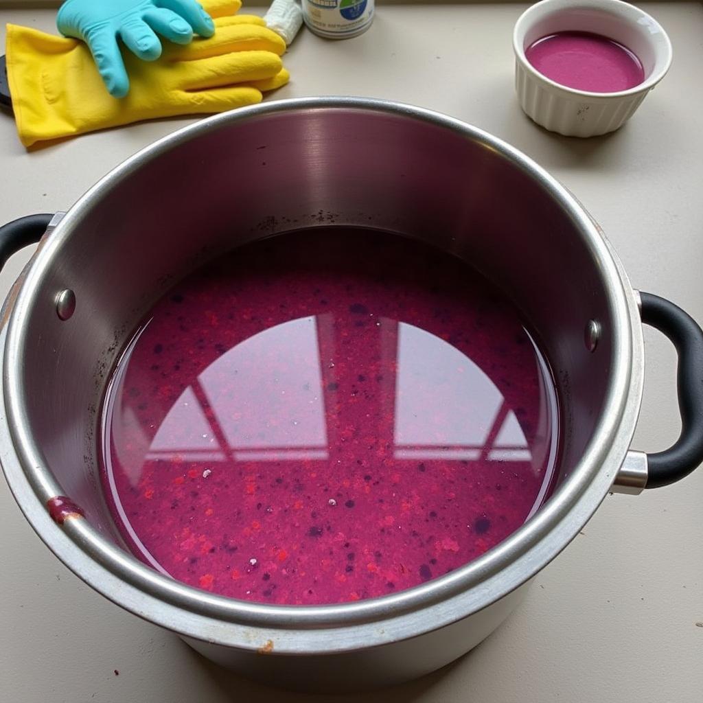 Preparing the dye bath