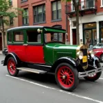 Early Taxi in Red and Green