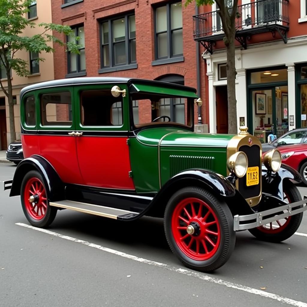 Early Taxi in Red and Green