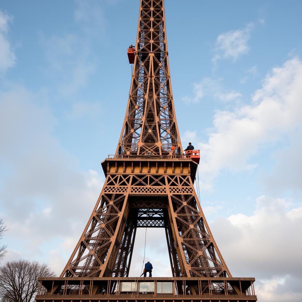 Eiffel Tower Brown Painting Process