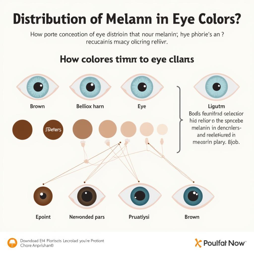 Chart illustrating the distribution of melanin in different eye colors.