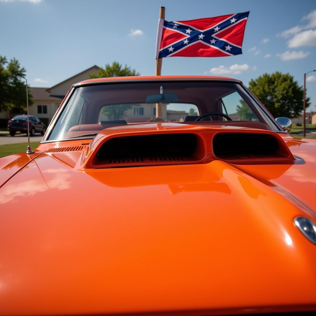 The General Lee car painted in Hemi Orange