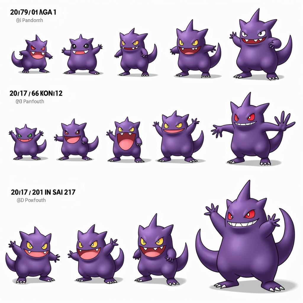 Gengar's Color Evolution Through the Years