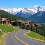 Scenic view of the road leading to Beaver Creek Resort in Colorado