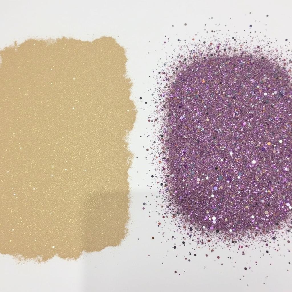 Comparing glitter and metallic paint