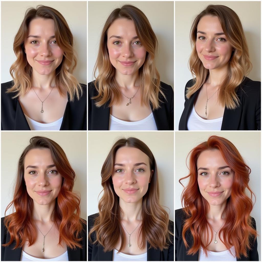 Woman's hair transformation from colored to natural