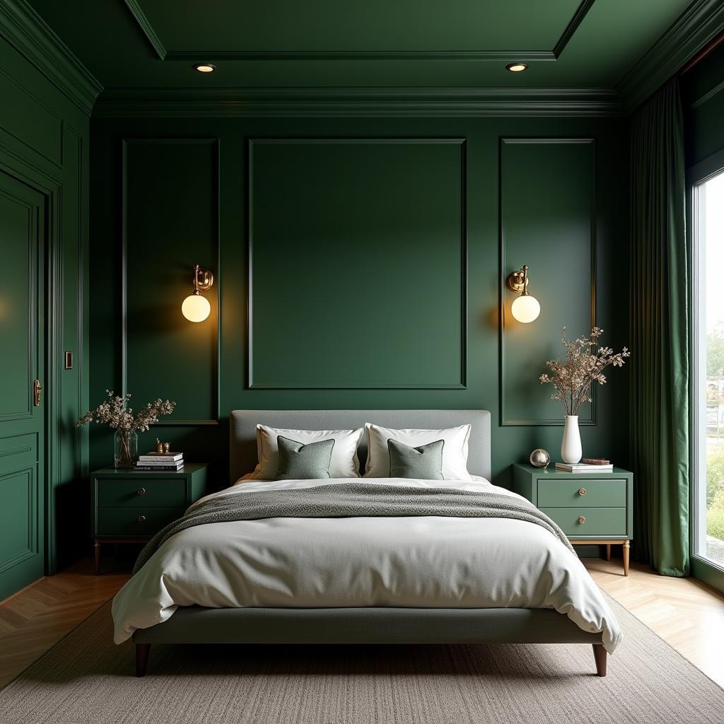 Green and Gold Bedroom