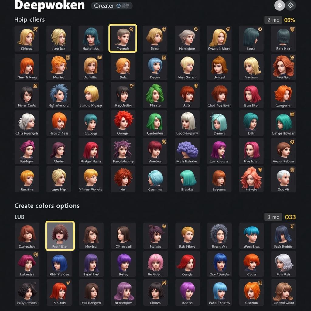 Deepwoken Character Customization Screen