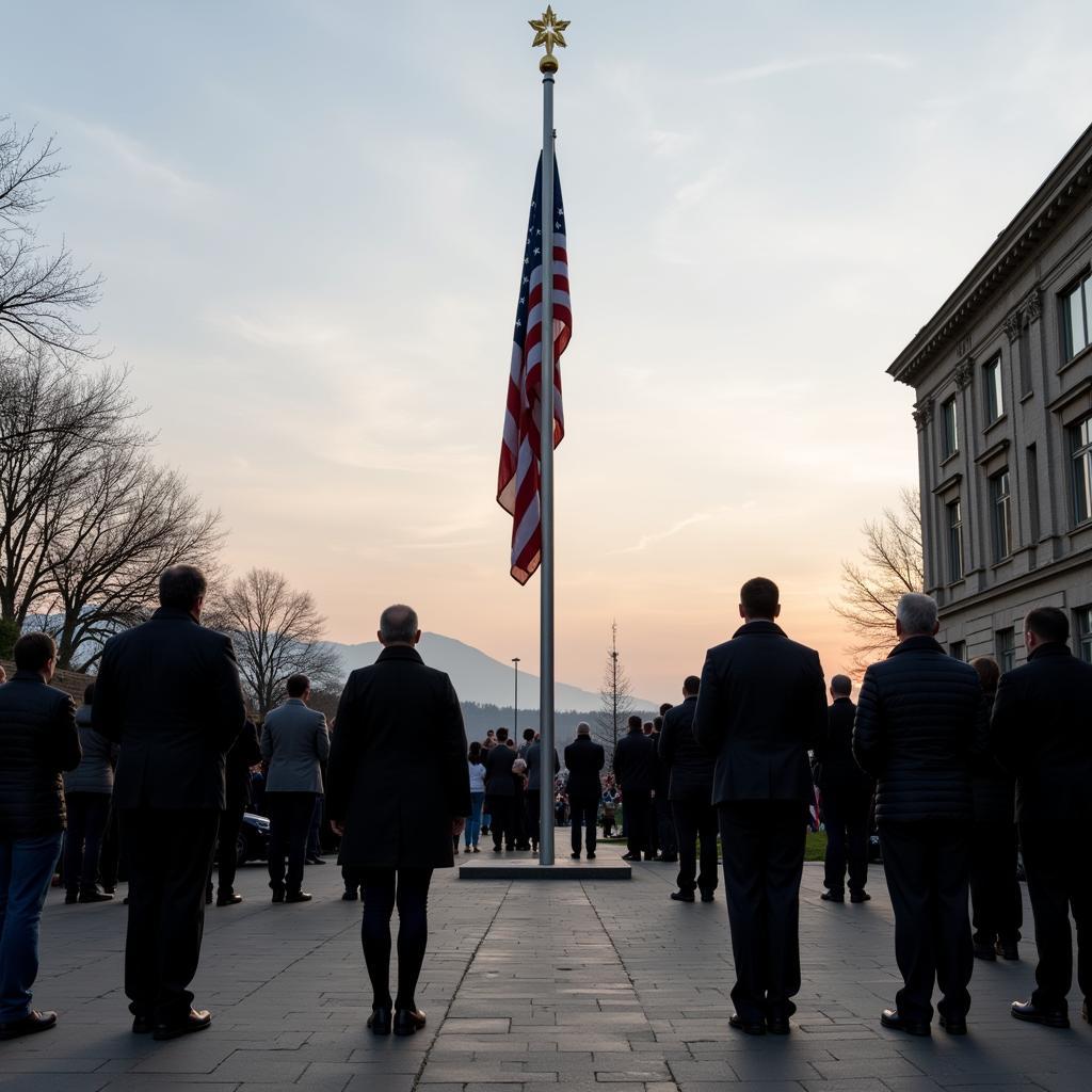 Half-Staff Flag Ceremony