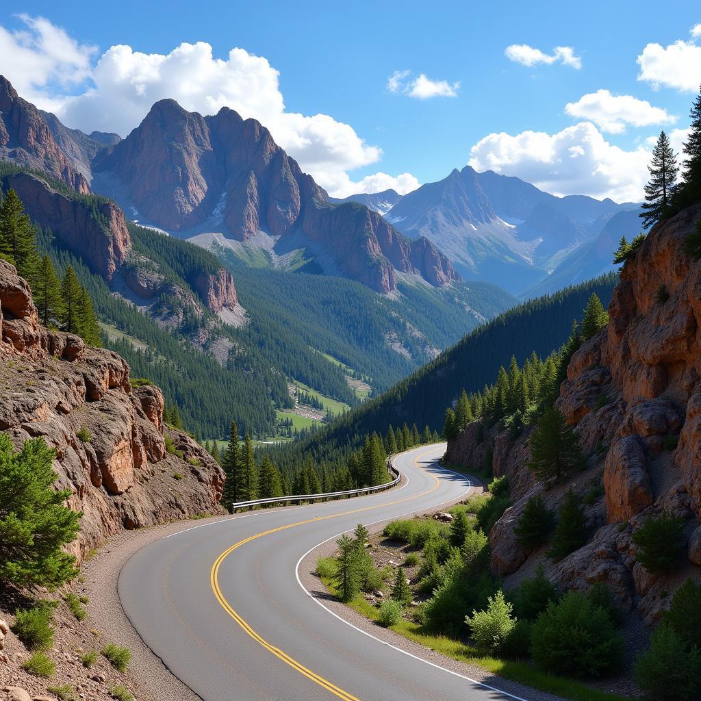 Scenic Mountain Pass on Highway 50, Colorado