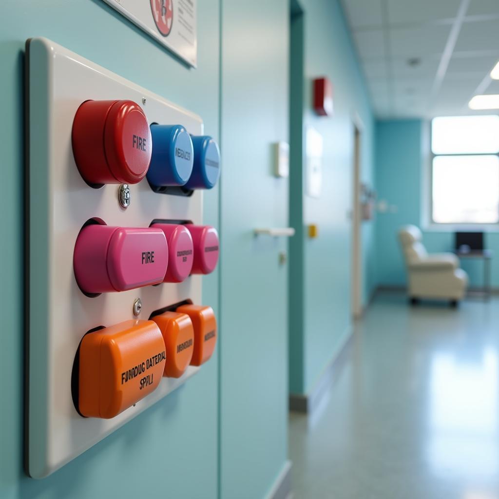 Hospital color-coded emergency buttons