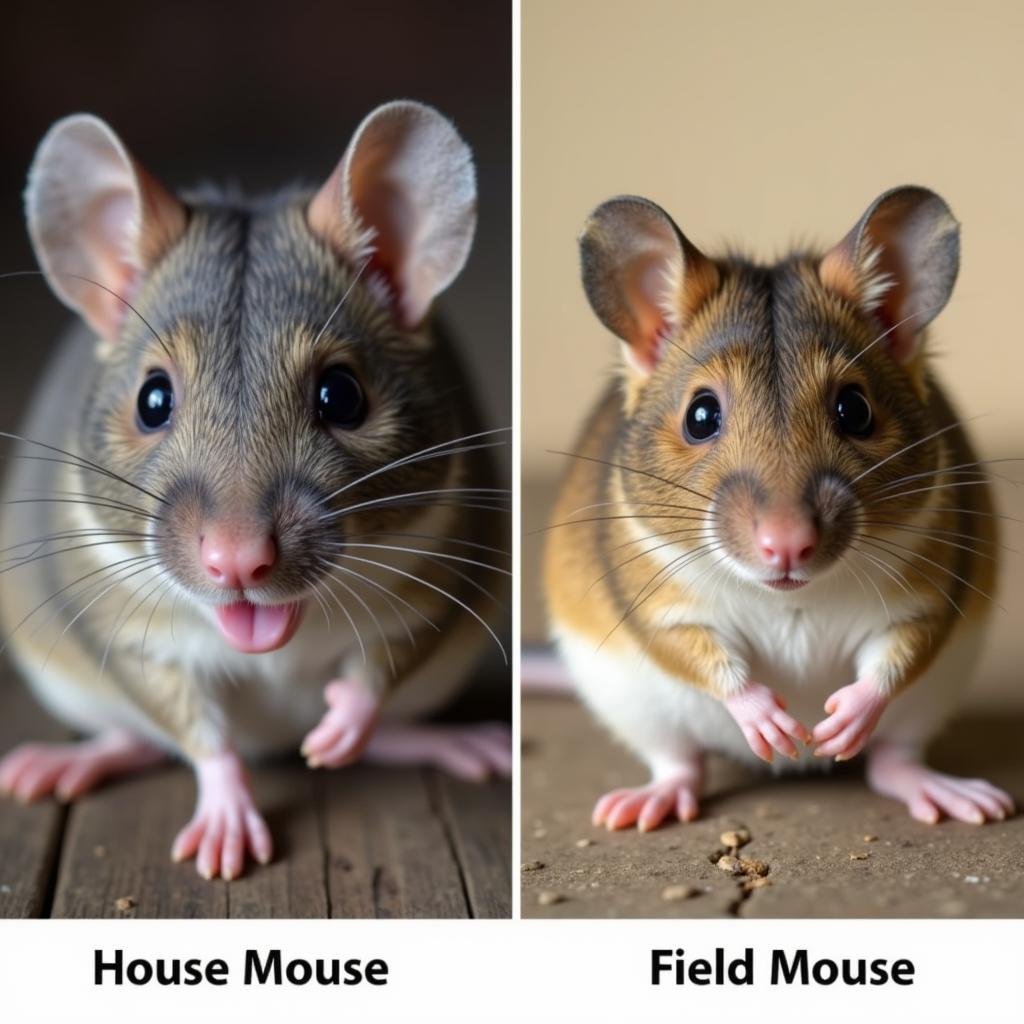 House Mouse and Field Mouse Color Comparison