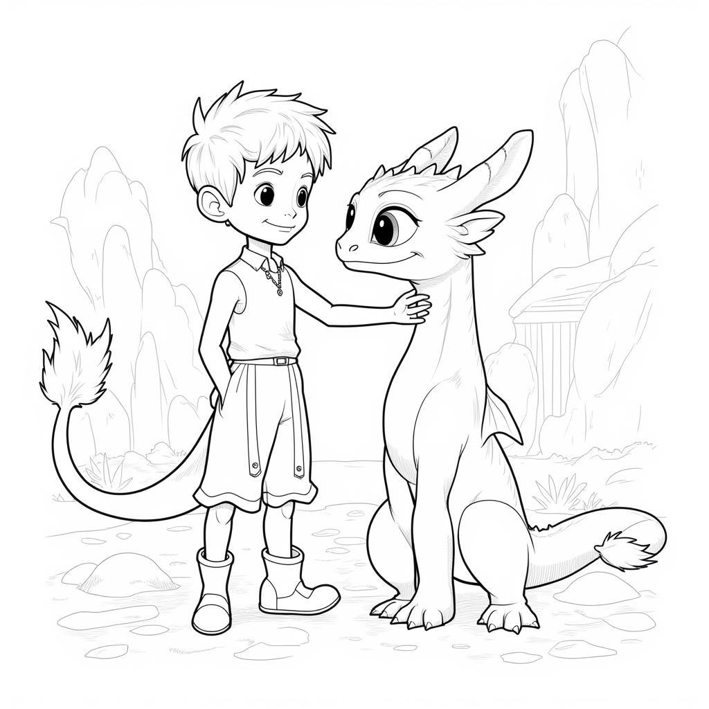 Toothless and Hiccup Coloring Sheet