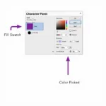 InDesign Character Panel: Changing Font Color