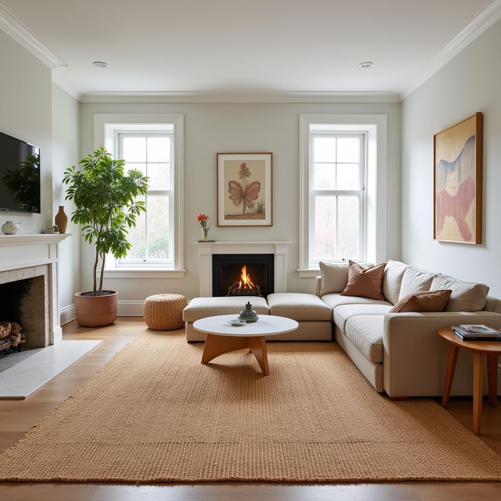 Jute Rug in a Living Room