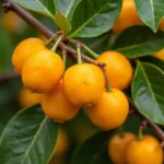 Ripe kumquats on a branch