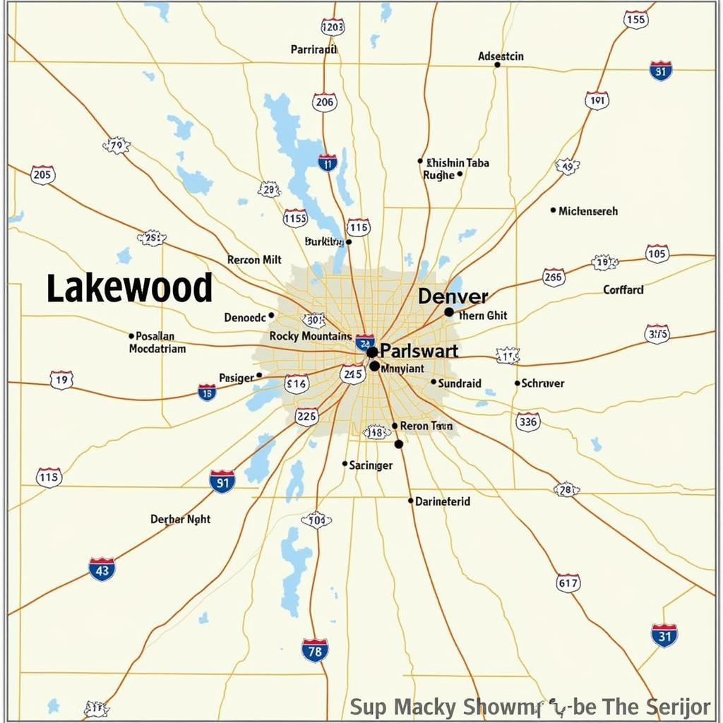 Map of Lakewood Colorado