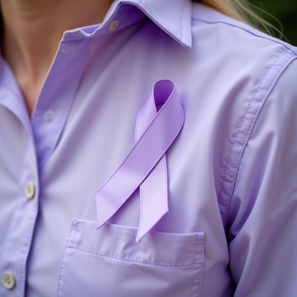 Lavender Ribbon Representing Epilepsy Awareness