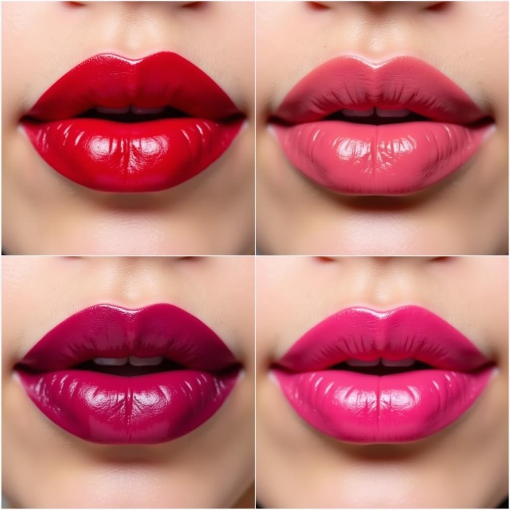 Lipstick Swatches on Different Lip Shapes