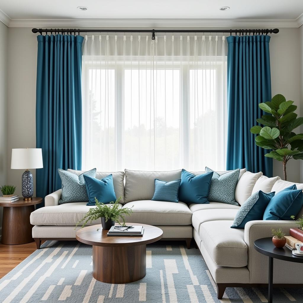 Living Room with Azure Accents