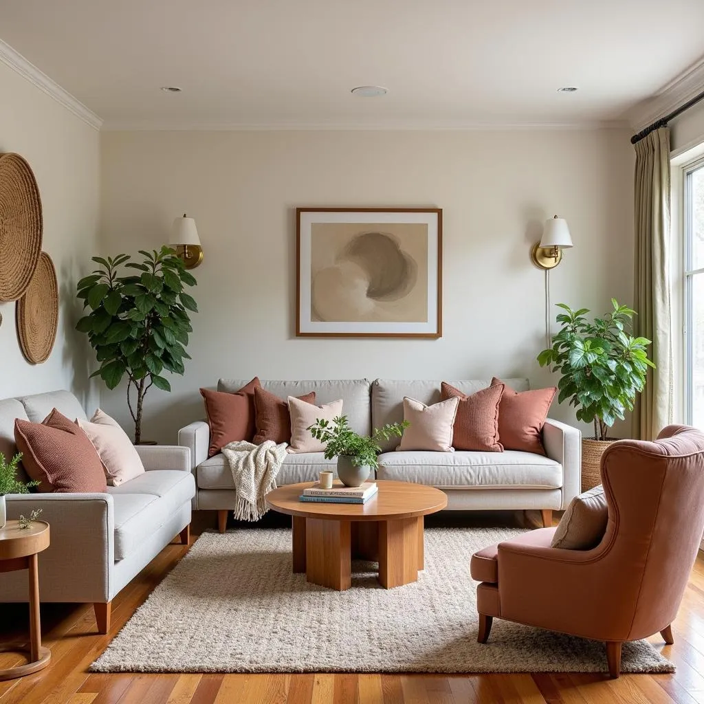 Living Room Decorated with an Evermore Color Scheme