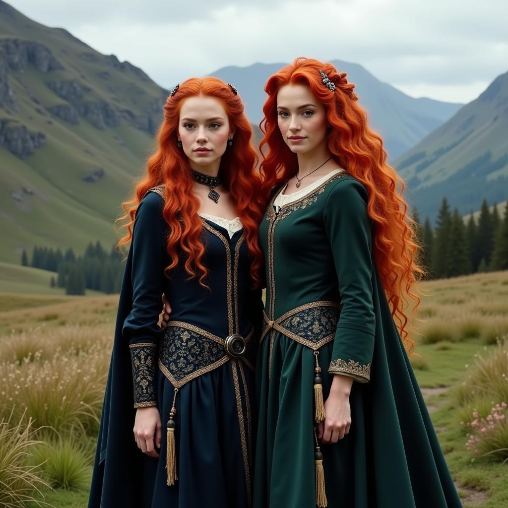 Merida and Queen Elinor in the forest