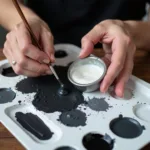 Mixing black and white paint