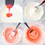 Mixing Coral Icing with Gel Food Coloring