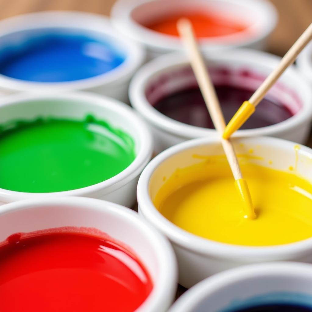 Mixing Food Coloring in Bowls