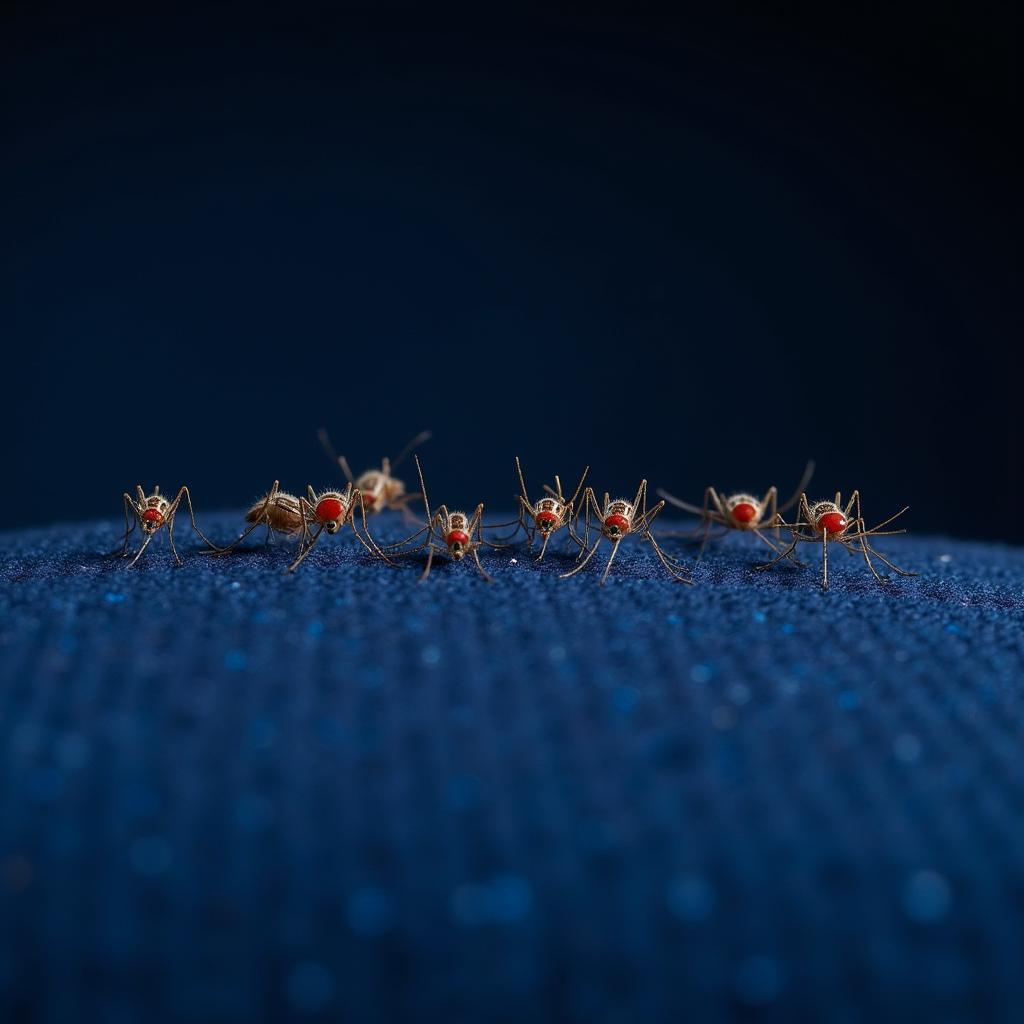 Mosquitoes on Dark Fabric