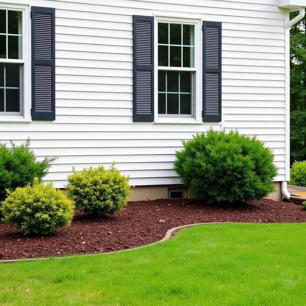 Mulch Around a White House