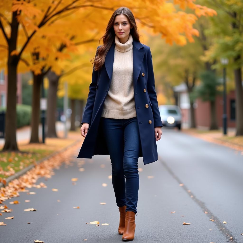 Navy Blue Fall Outfit