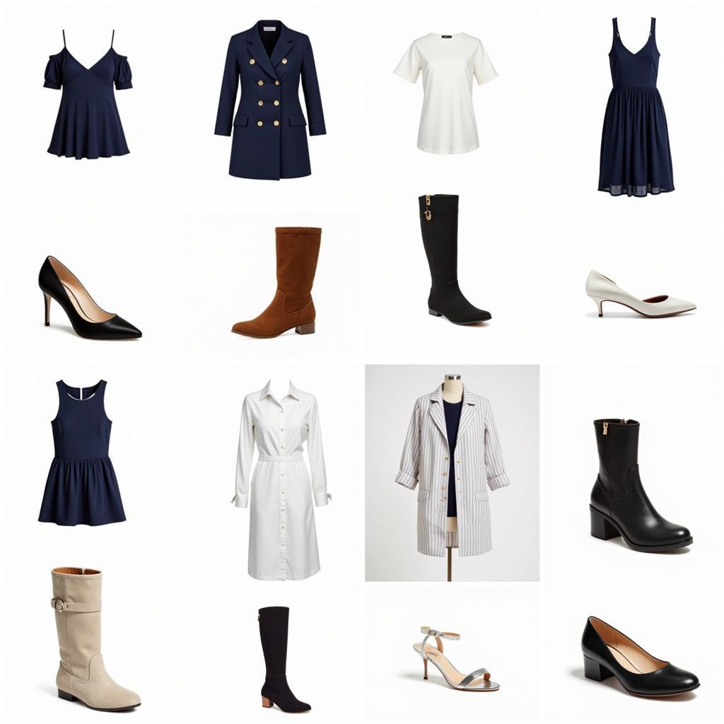 Stylish shoe options for a navy blue outfit