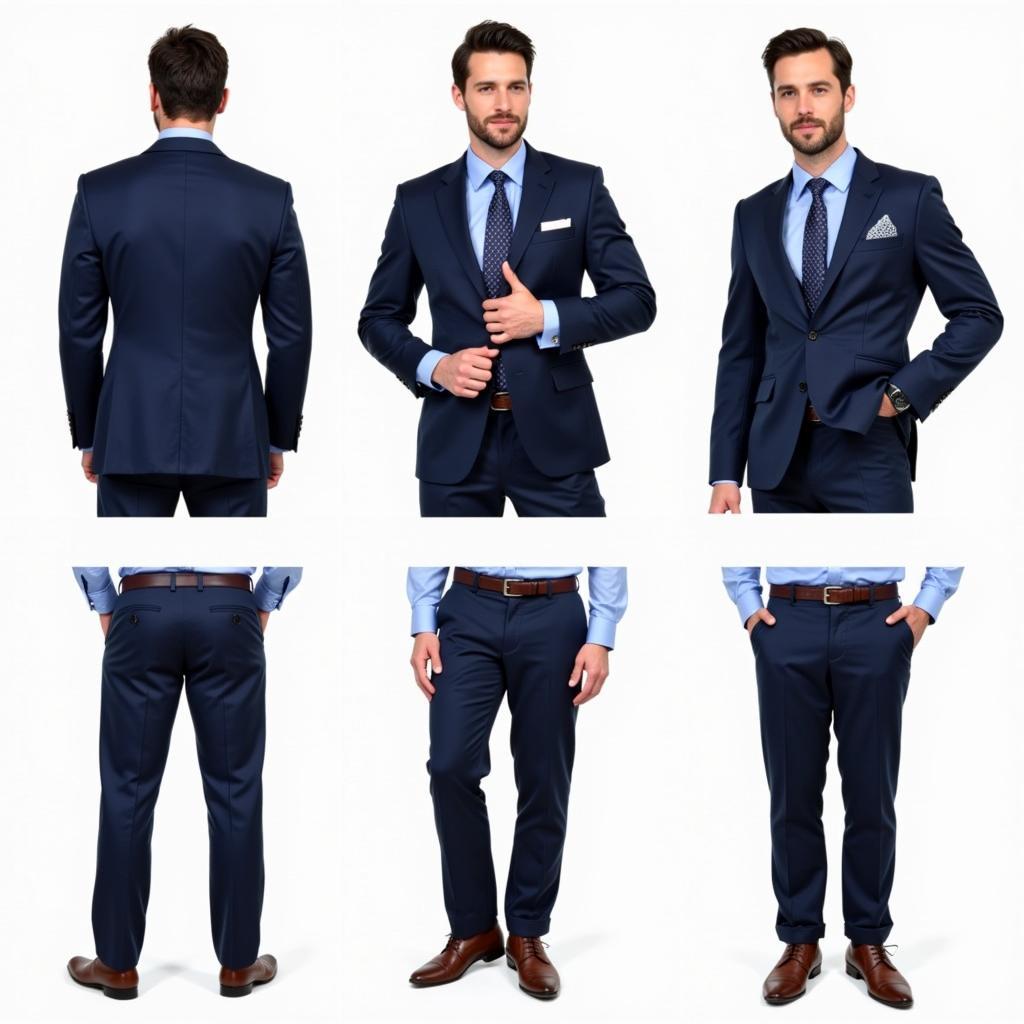 Navy Suit with Light Blue Shirt and Different Ties