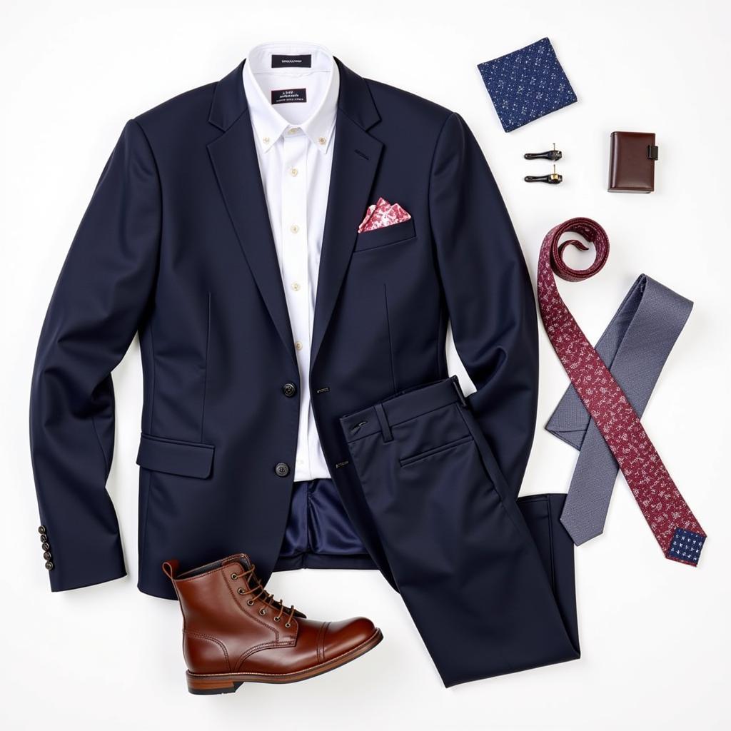 Navy Suit Tie Accessories